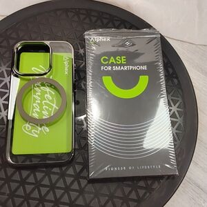 Alphex IPhone 15 Pro Clear / Smoke Grey Stainless  Smartphone Case.